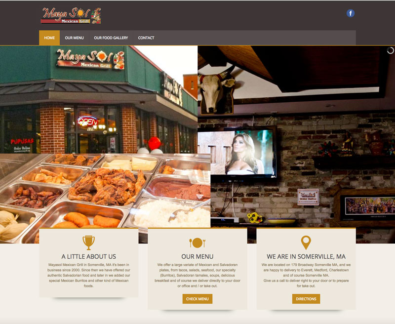Responsive website for restaurant Somerville MA